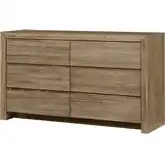 Zerano 6 Drawer Dresser in Brushed Smoke Wood